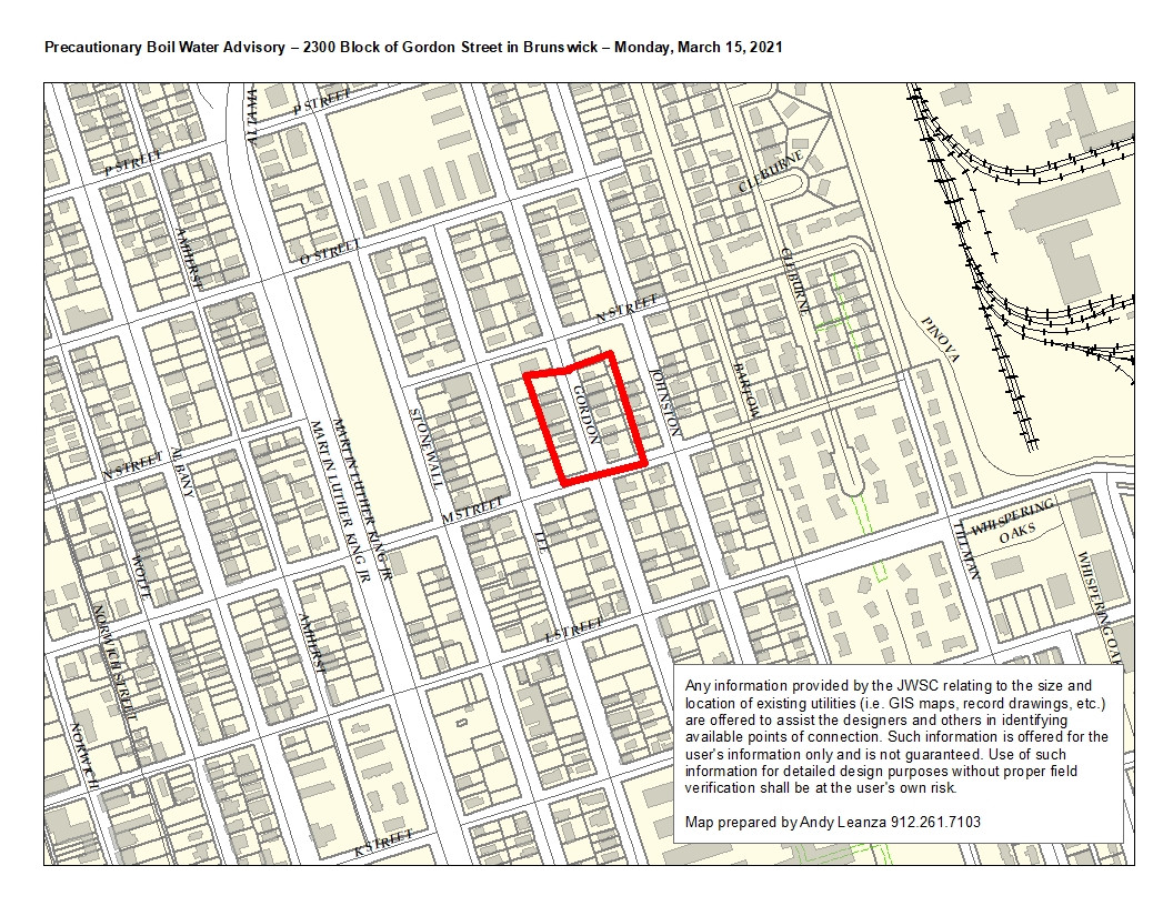 Precautionary Boil Water Advisory – 2300 Block of Gordon Street in ...